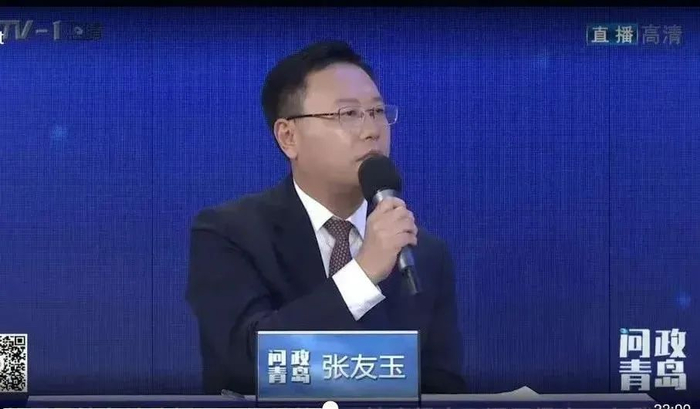 参与问政的青岛市李沧区区委副书记、区长张友玉