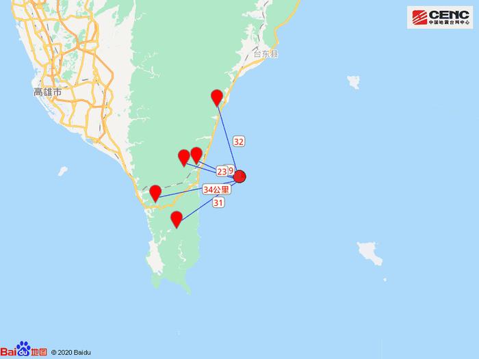 台湾台东县海域发生4.8级地震_手机新浪网