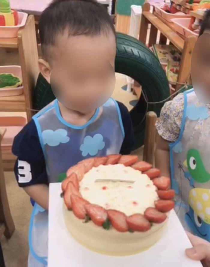 幼儿园外购的蛋糕。 本文图片均为受访者提供