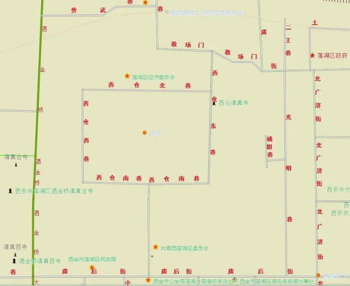 图为西仓巷地图。莲湖区供图