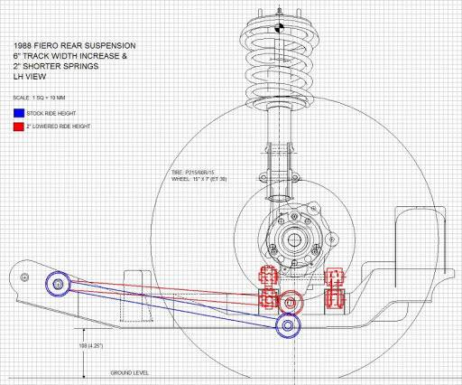 （纵臂上下跳动时会附带前后位移）