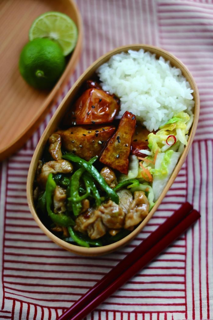 制作完成的大学芋便当