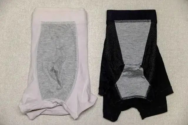 ▲左为普通内裤的裆部；右为量橙风洞内裤