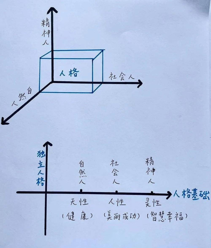 陈钱林人格模型和人格教育坐标图©作者绘图