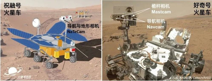 火星车安装在桅杆上的相机对比 | haibaraemily、NASA