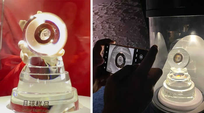 嫦娥五号带回地球的部分月壤样品。郑莹莹  摄