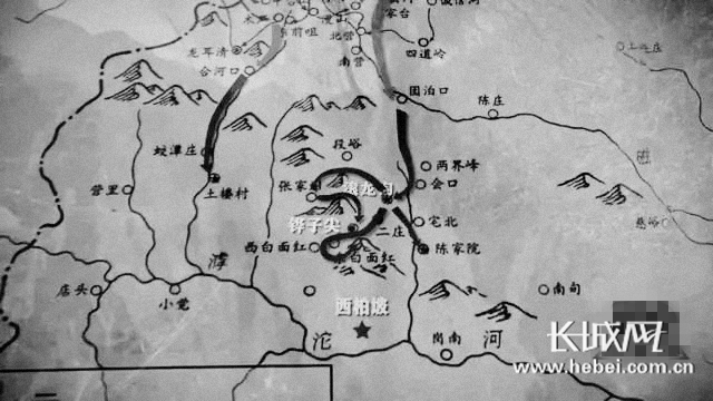 《晋察冀日报》在地图上的位置。资料图片