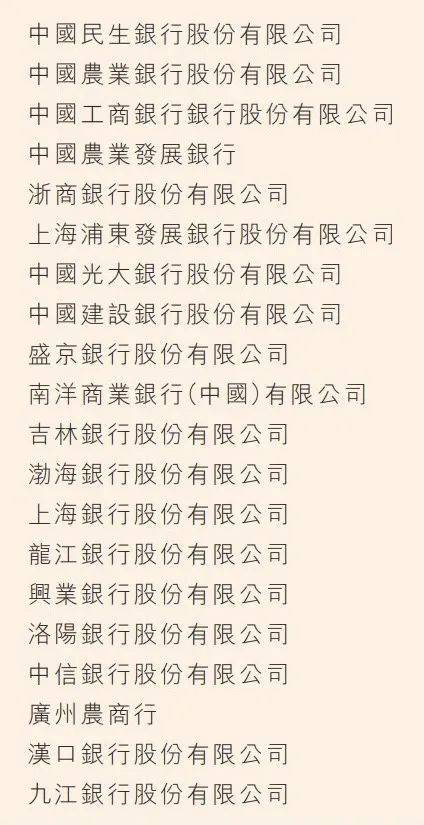 中国恒大集团主要合作银行