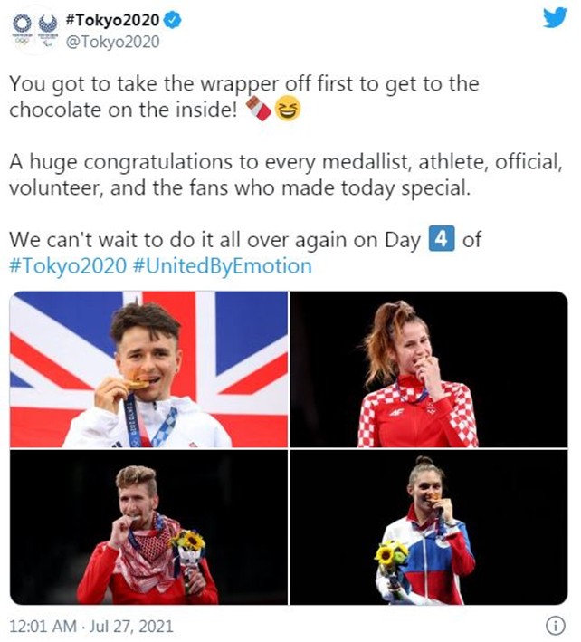  东京奥组委社交媒体截图。