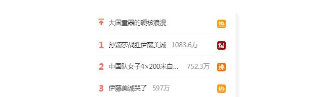 △伊藤美诚登上热搜榜（网页截图）