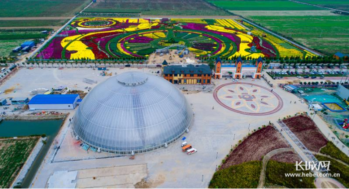 故城县东大洼现代农业产业园鸟瞰。
