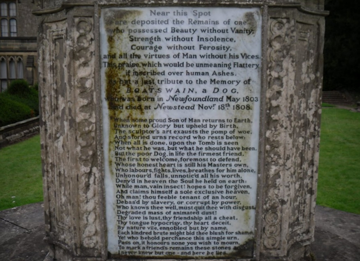 拜伦为伯斯温写的墓志铭