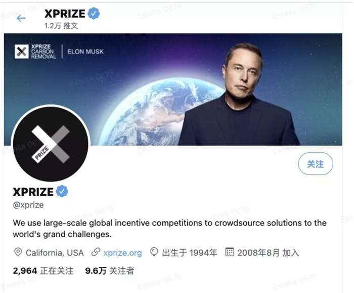 图：马斯克联合XPRIZE发起的奖项评选；资料来源：Twitter