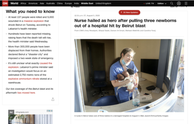 CNN网站关于帕梅拉·泽农报道的截图