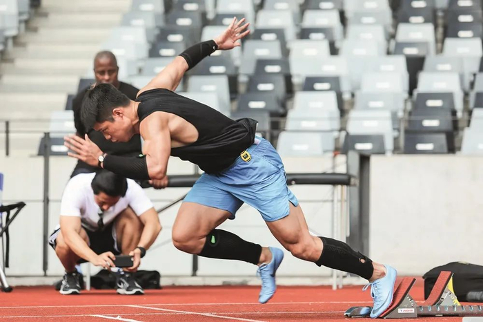  ·2018年8月6日，苏炳添在广东深圳备战雅加达亚运会。