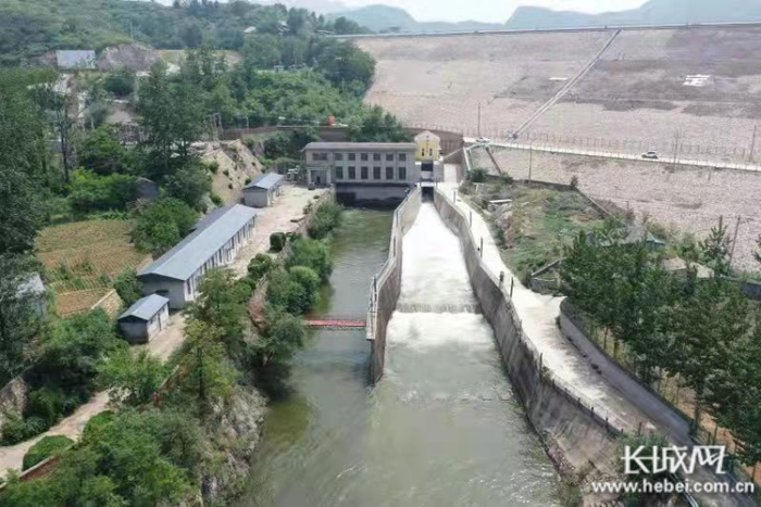 安格庄水库放水现场。河北省水利厅 供图 