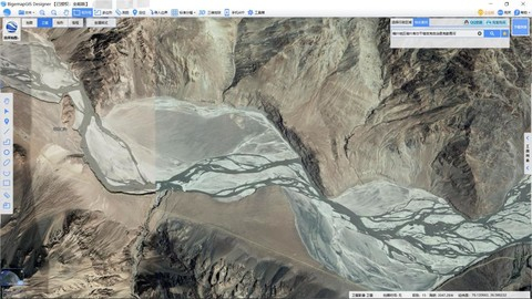 ▲克勒青河（卫星地图来源：bigemap大地图）