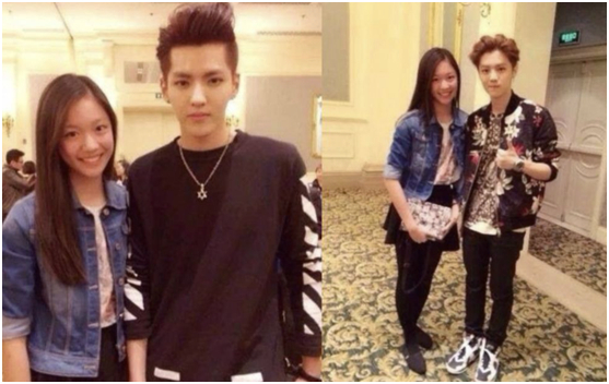 綦美合与吴亦凡、鹿晗在后台合影。