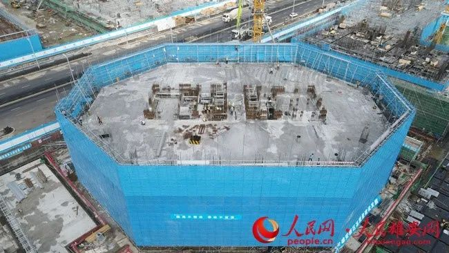 雄安·金湖未来城项目建设现场航拍图。中建二局供图