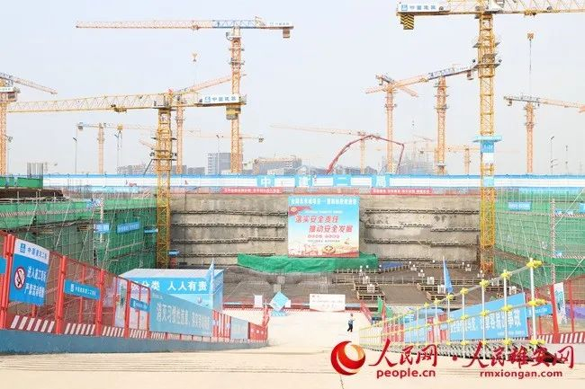 雄安·金湖未来城项目三、四标段建设现场航拍图。中建二局供图