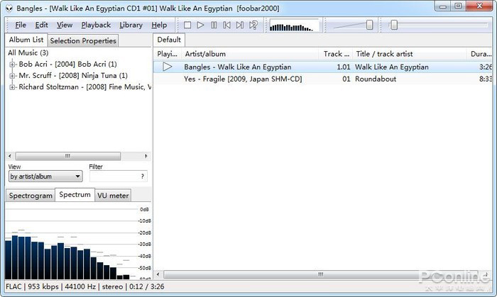 ▲&nbsp;Foobar 2000 界面虽然简单，但功能架构却无比强大，可谓是 PC HiFi 发烧友必备