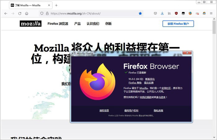 ▲&nbsp;现在 Firefox 的版本号已经刷到了 90+，界面更加现代化