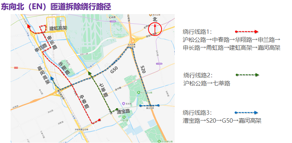 图说：东向北（EN）匝道绕行路径示意图