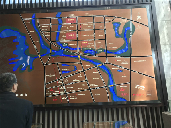 （标有在规划学校的海报和电子地图）