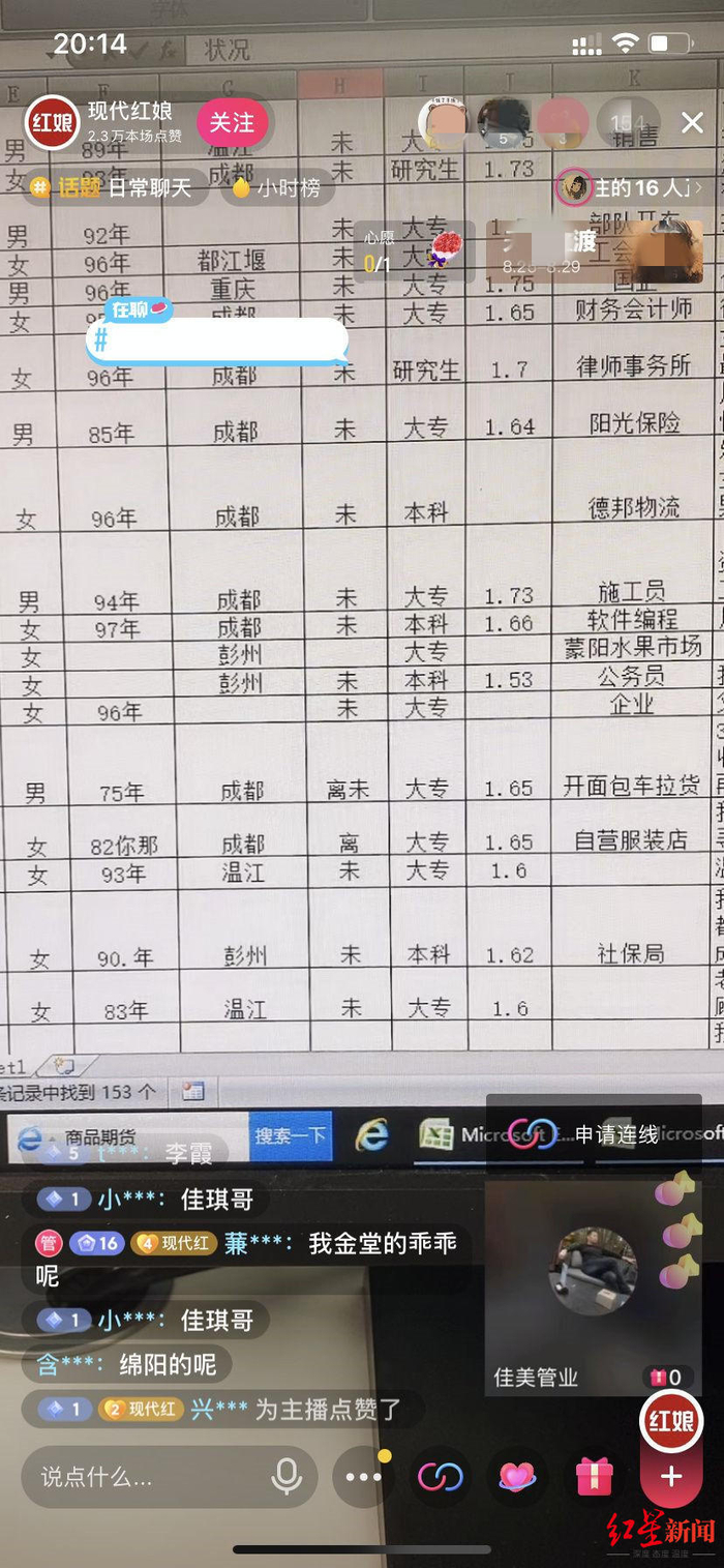 ▲罗红梅直播相亲。