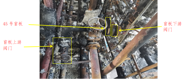  图7  事发盲板处位置关系图（侧视图）