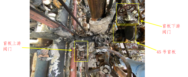 图8  事发盲板处位置关系图（俯视图）