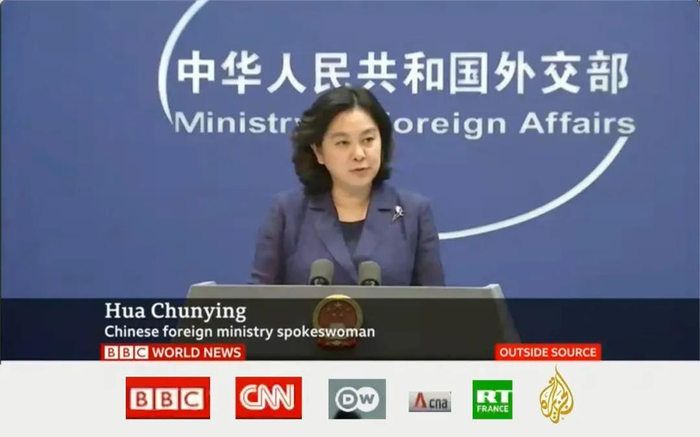 △ 我国外交部发言人相关表态新闻素材被BBC、CNN、日本电视台、新加坡亚洲新闻台、德国之声英语新闻频道、卡塔尔半岛电视台、今日俄罗斯法国频道等多次引用播出。