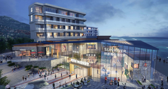 （海鲜市集入口效果图）