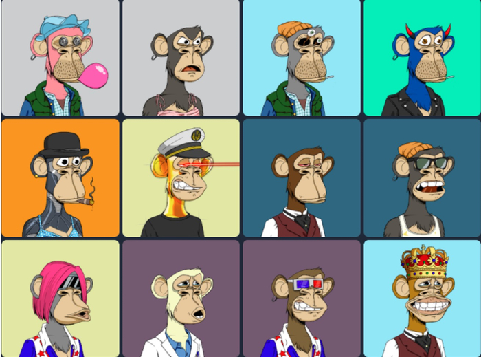 Bored Ape的部分猿猴形象