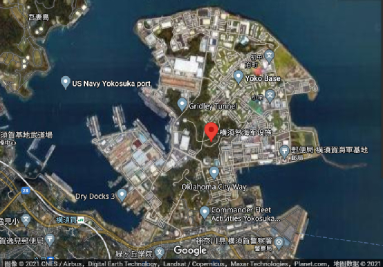 横须贺海军设施卫星图（图片来源：Google地图）