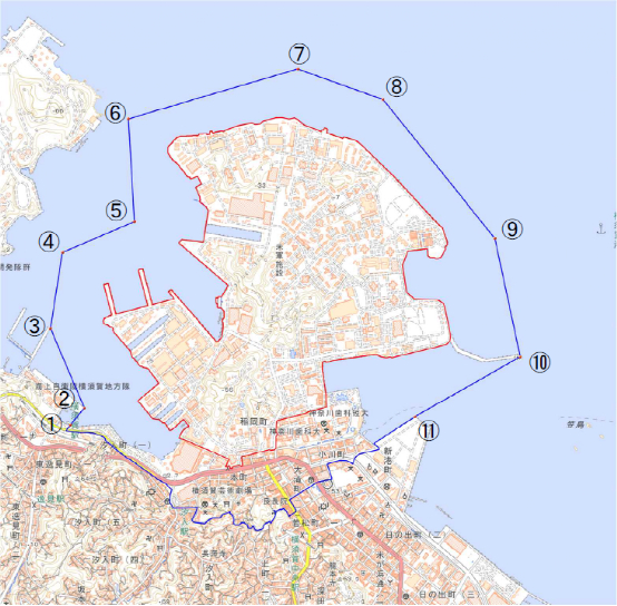 横须贺海军设施周边地域（图片来源：日本防卫省网站）