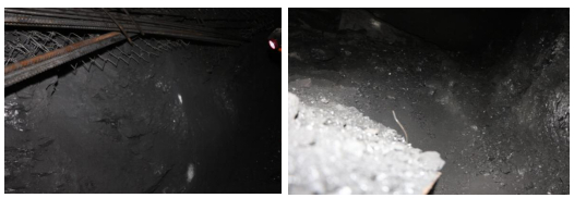 图25 突出巷道两侧看似完整的构造煤