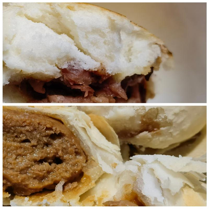 上：包子皮；下：现烤月饼皮
