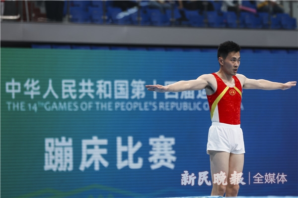 图说：目前，高磊仍保持着蹦床世锦赛四连冠的世界纪录 新民晚报记者 李铭珅 摄