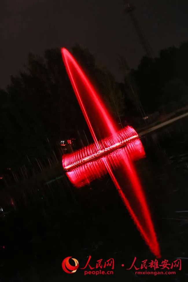 迎新公园的音乐喷泉。安新县人居办供图