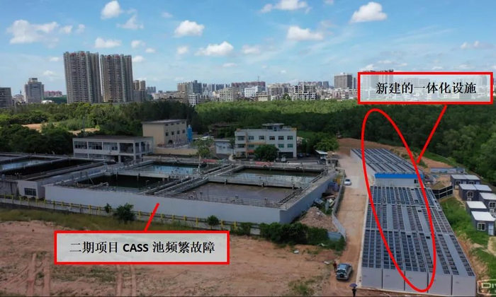 图5&nbsp;&nbsp;电白城区水质净化厂东侧临时新建的1万吨/日一体化处理设施