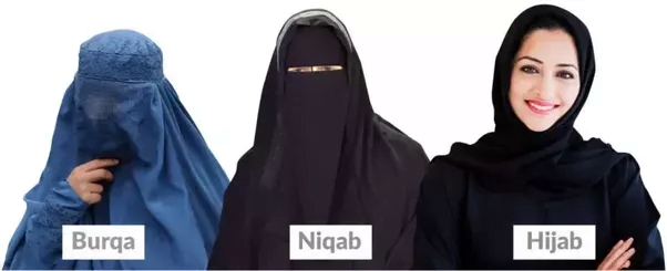 罩袍Burqa、面纱Niqab和头巾Hijab对比 （图源：Psephizo）
