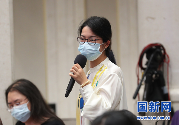 中央广播电视总台国广记者提问（栾海军 摄）