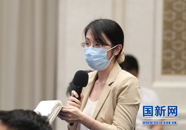 中央广播电视总台央视记者提问（栾海军 摄）