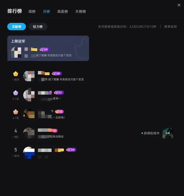 月榜第一名在比心上的花费已破千万元