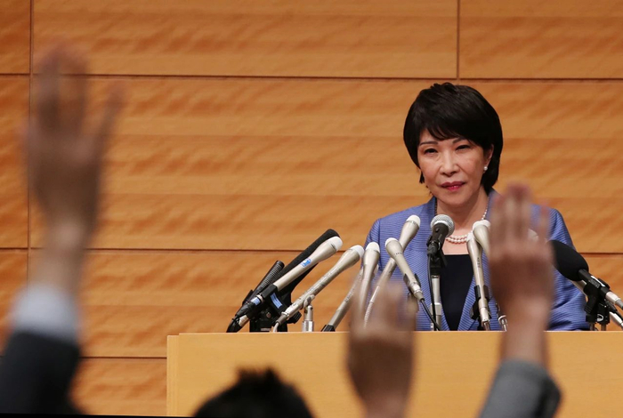 当地时间2021年9月8日，日本东京，日本前总务大臣高市早苗正式宣布参选自民党总裁。图/IC photo