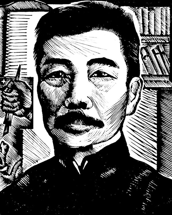 鲁迅像，这是力群1936年绘制的版画。由于鲁迅的大力提倡，木刻版画在中国盛行起来。 （资料图片）