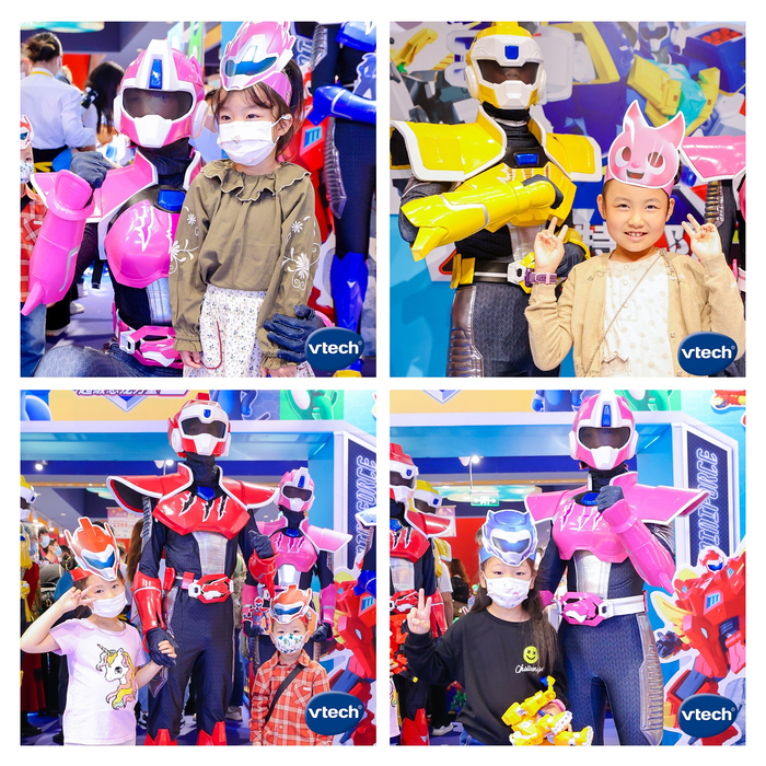 △ 伟易达迷你特工队全员集结，与小粉丝们零距离合影互动