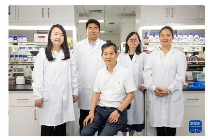 从左至右：乔婧科研助理、蔡韬副研究员、马延和研究员、朱蕾蕾研究员、孙红兵科研助理。图源：新华社。