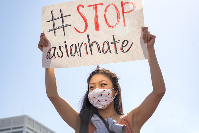 全美多地爆发“停止仇恨亚裔”活动 图源：视觉中国